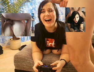 Gamer woman gets drilled while gaming