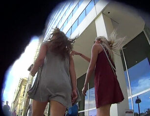 Sumptuous upskirt vid with 2 Sumptuous young hotties in
